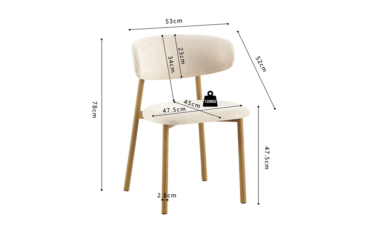 Rousseau - Eetkamerstoel Coco - Stof - Beige - 78x53x52 cm