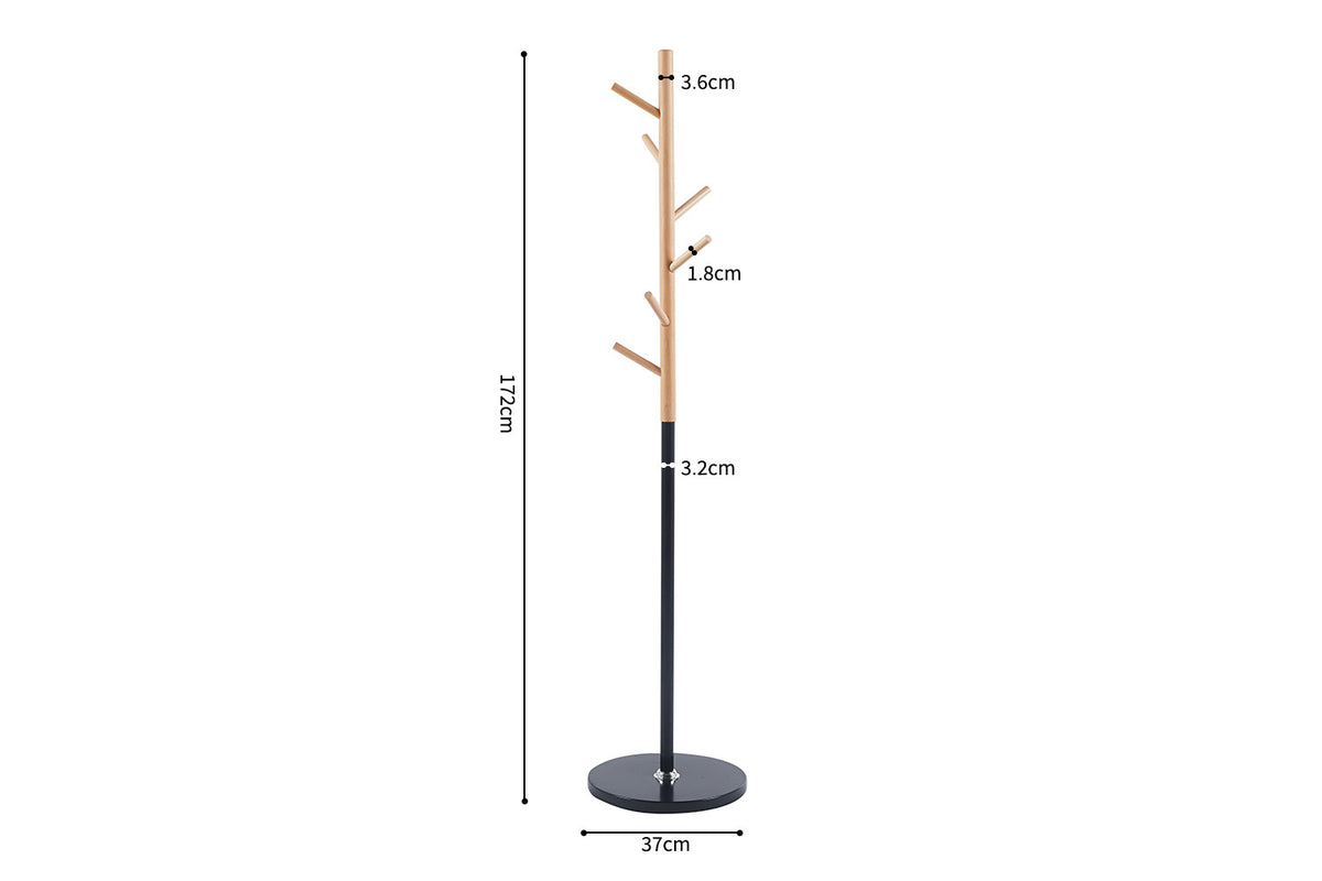 Rousseau - Kapstok Viola Mat zwart - 172x37x37 cm