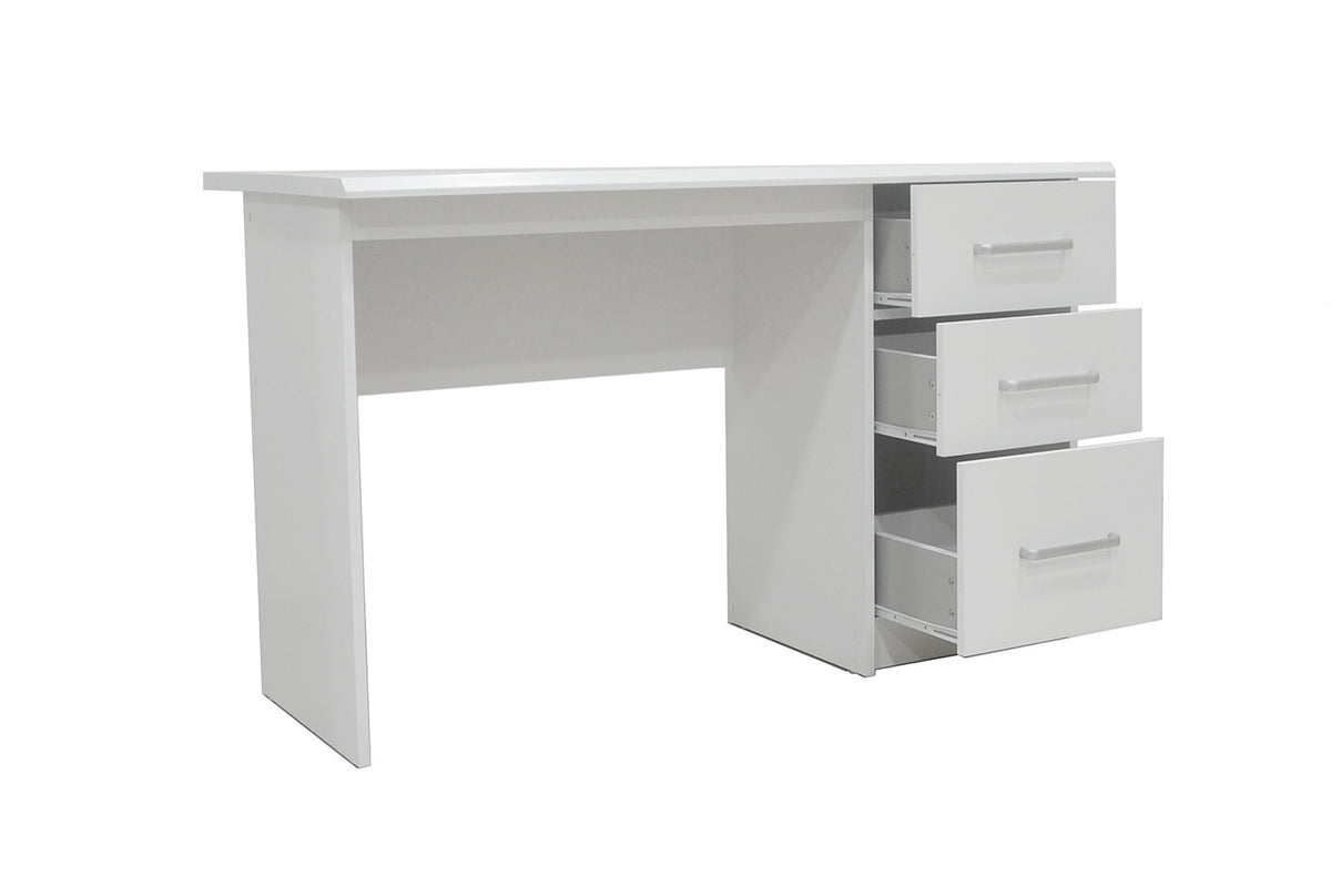 Rousseau - Bureau Mateo 3 tiroirs Blanc - 75x121x60 cm