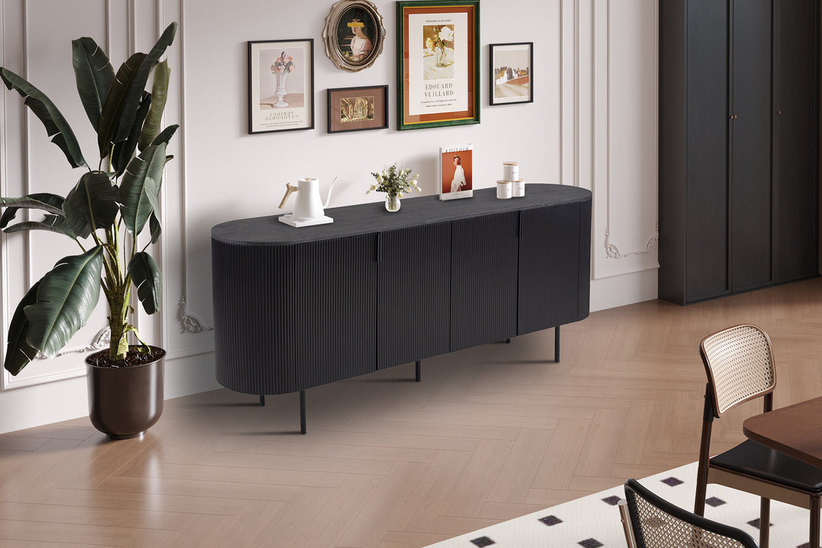 Rousseau - Dressoir Lagos 200 cm Decor Donkerbruin - 80x200x45 cm