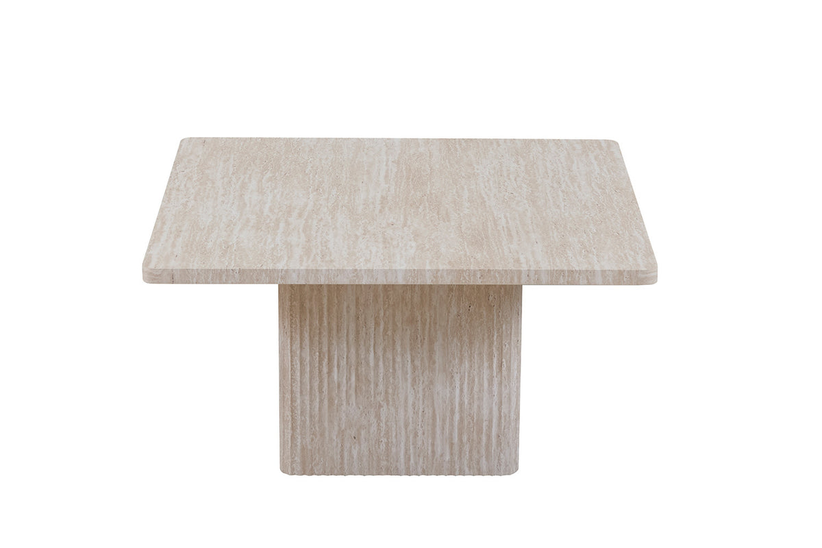 Rousseau - Set van 2 Salontafels Bobby Decor travertin Beige - 52x60x80cm
