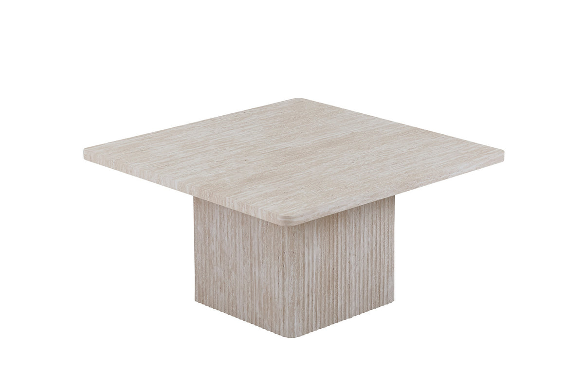 Rousseau - Set van 2 Salontafels Bobby Decor travertin Beige - 52x60x80cm