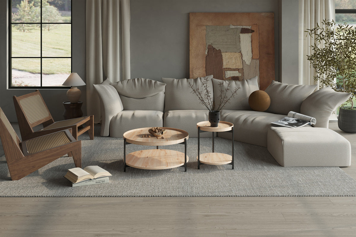 Rousseau - Salontafel Dalina 80 cm Decor Oude eik - 40x80x80 cm