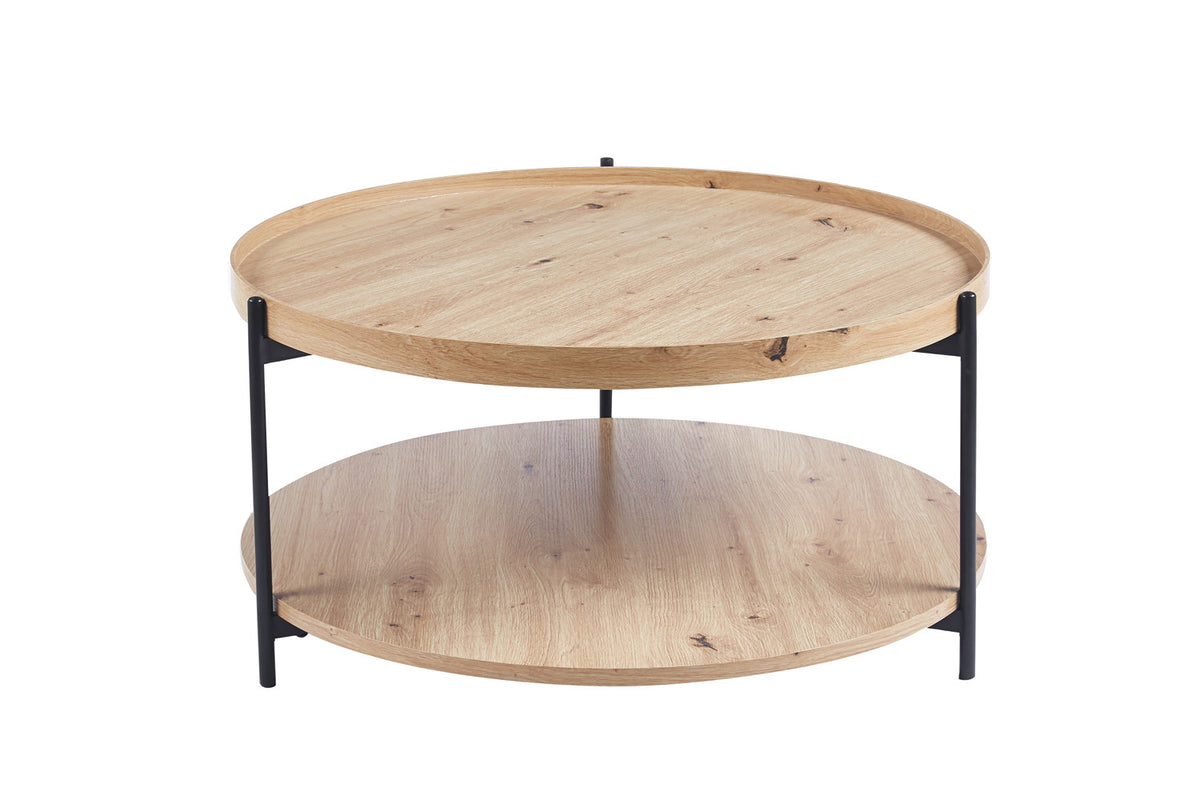 Rousseau - Salontafel Dalina 80 cm Decor Oude eik - 40x80x80 cm