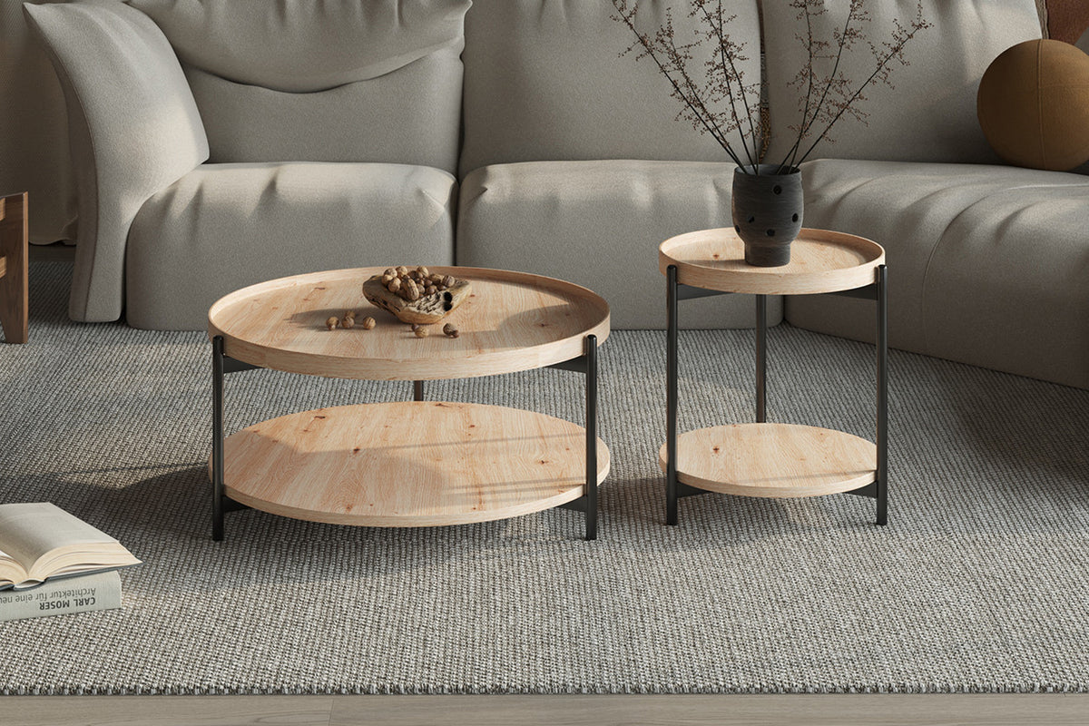Rousseau - Salontafel Dalina 45 cm Decor Oude eik - 55x45x45 cm