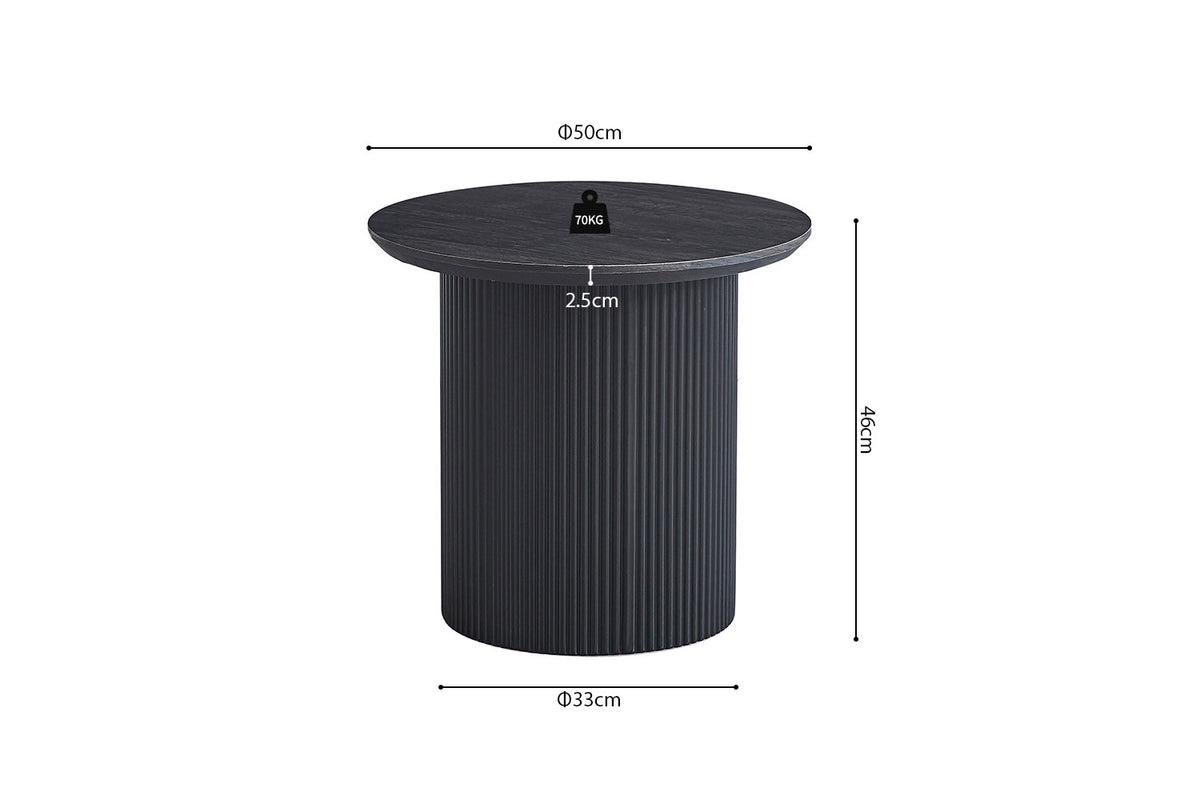 Rousseau - Salontafel Lagos 50 cm Rond Decor Donkerbruin - 46x50x50 cm