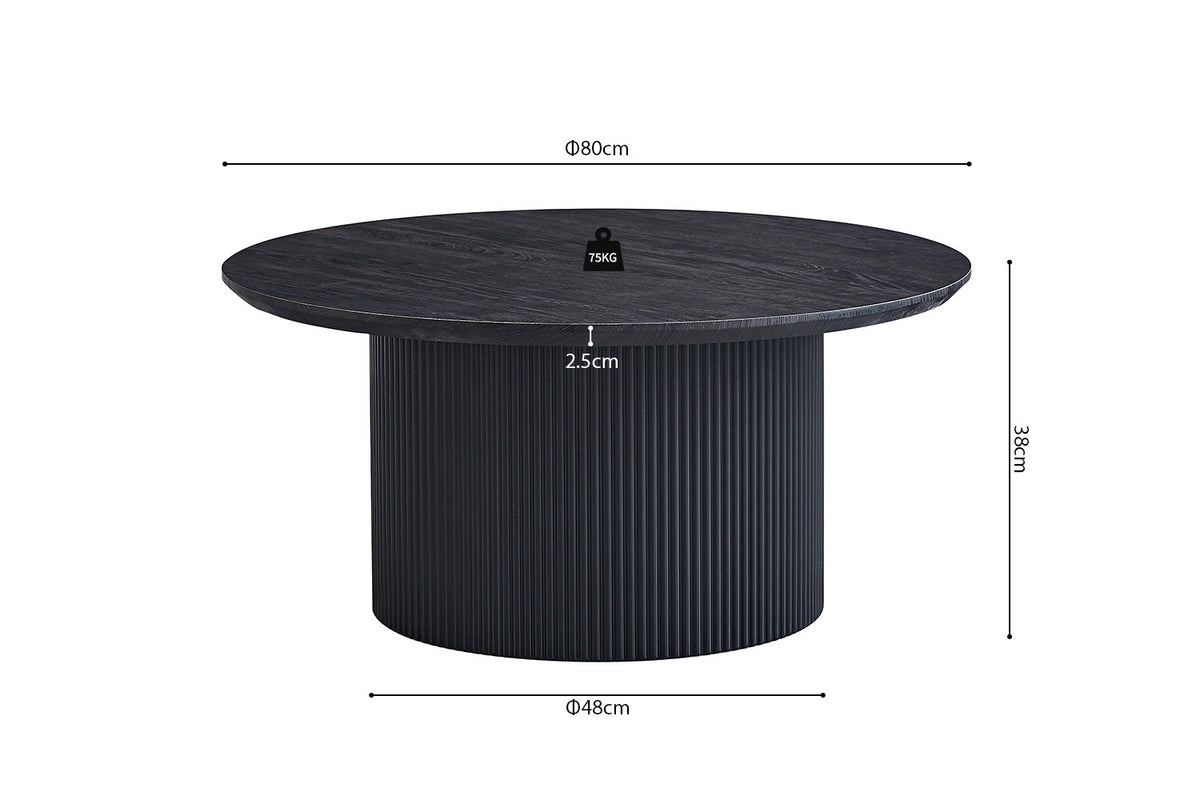 Rousseau - Salontafel Lagos 80 cm Rond Decor Donkerbruin - 38x80x80 cm