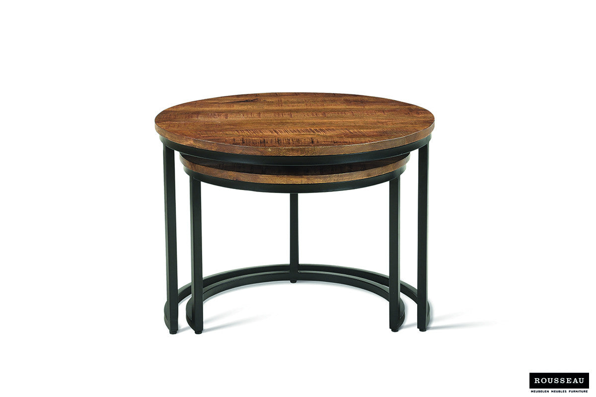 Rousseau - Table basse Goja 2 pièces en manguier - 38x50x50cm