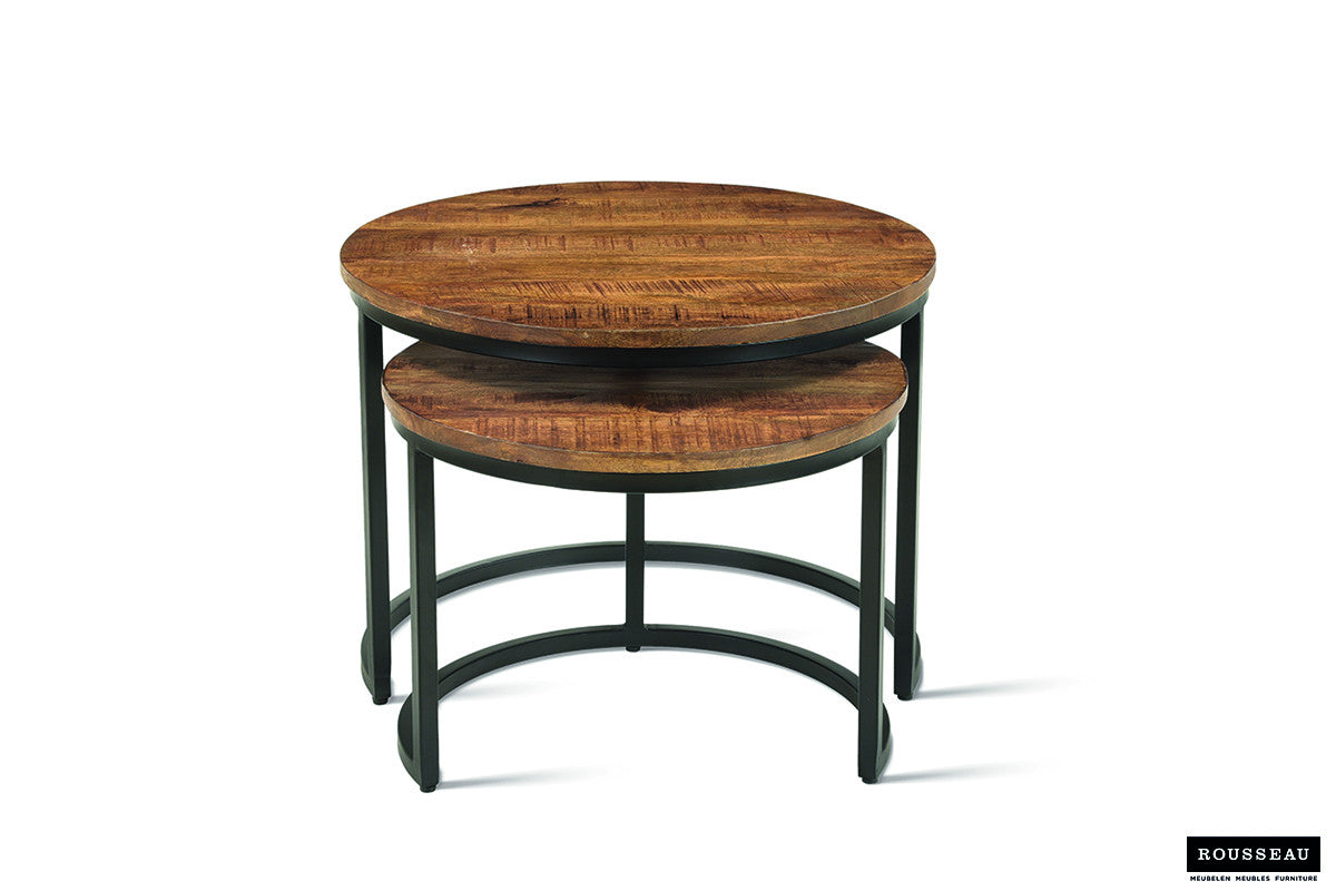 Rousseau - Table basse Goja 2 pièces en manguier - 38x50x50cm