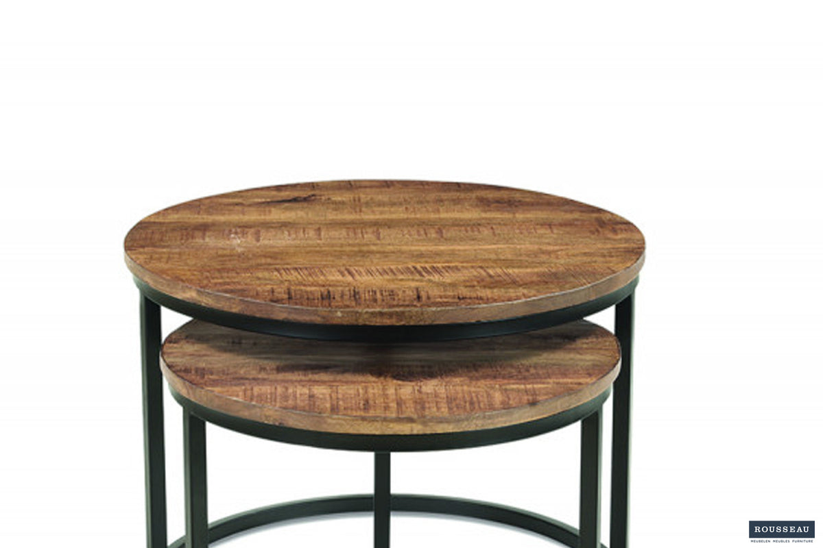 Rousseau - Table basse Goja 2 pièces en manguier - 38x50x50cm