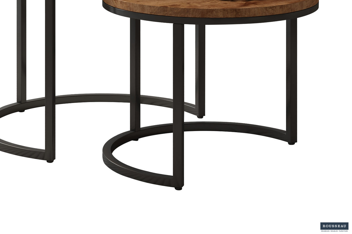 Rousseau - Table basse Goja 2 pièces en manguier - 38x50x50cm