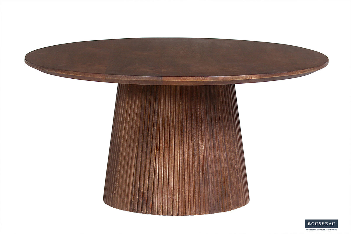 Rousseau - Salontafel Miguel 80 cm Rond Mango hout Lichtbruin - 38x80x80 cm