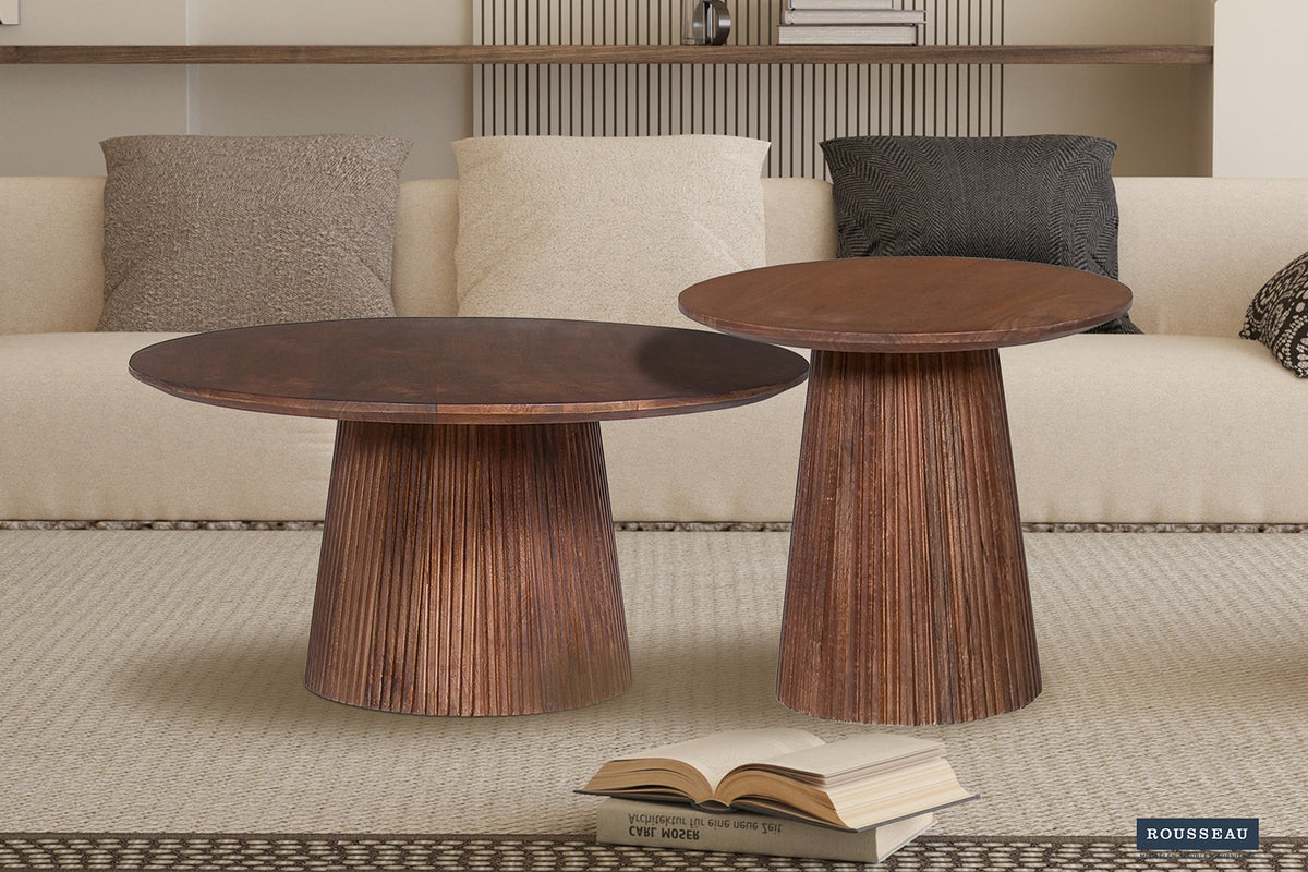 Rousseau - Salontafel Miguel 50 cm Rond Mango hout Lichtbruin - 46x50x50 cm