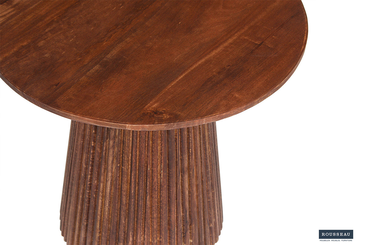 Rousseau - Salontafel Miguel 50 cm Rond Mango hout Lichtbruin - 46x50x50 cm