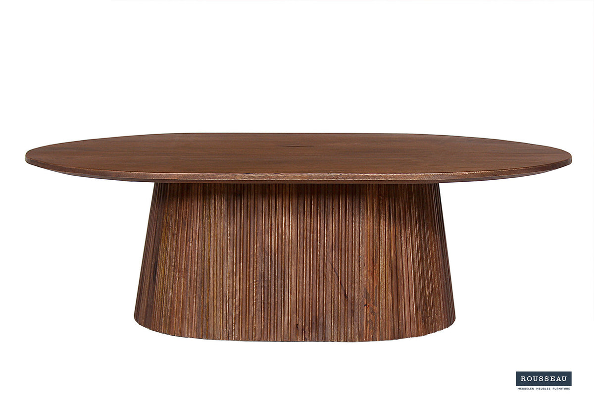 Rousseau - Salontafel Miguel 120 cm Ovaal Mango hout Lichtbruin - 37x120x70 cm
