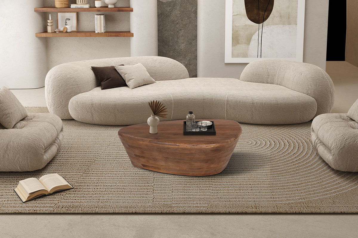 Rousseau - Table basse Evan Manguier Marron clair - 30x107x78 cm