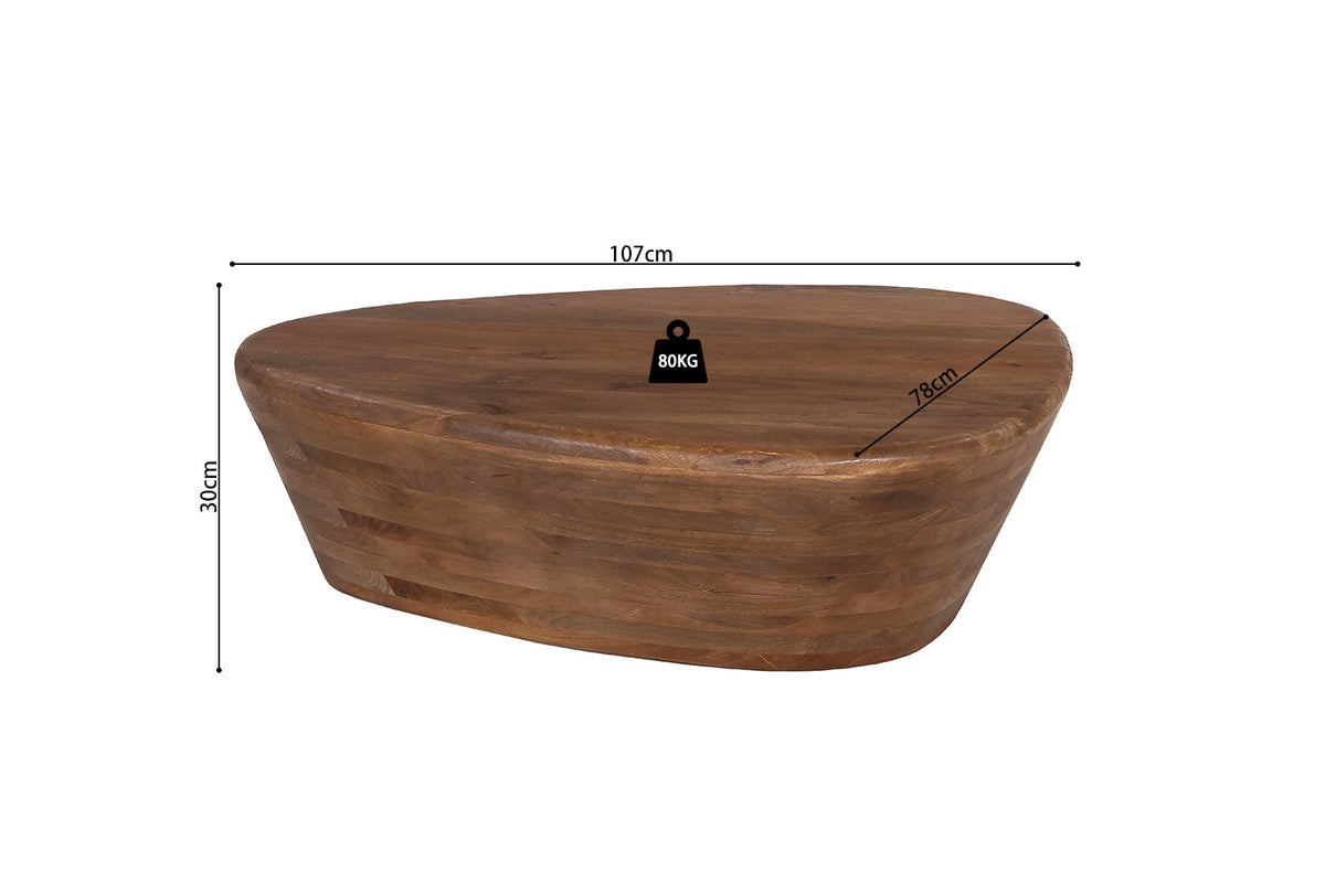 Rousseau - Table basse Evan Manguier Marron clair - 30x107x78 cm