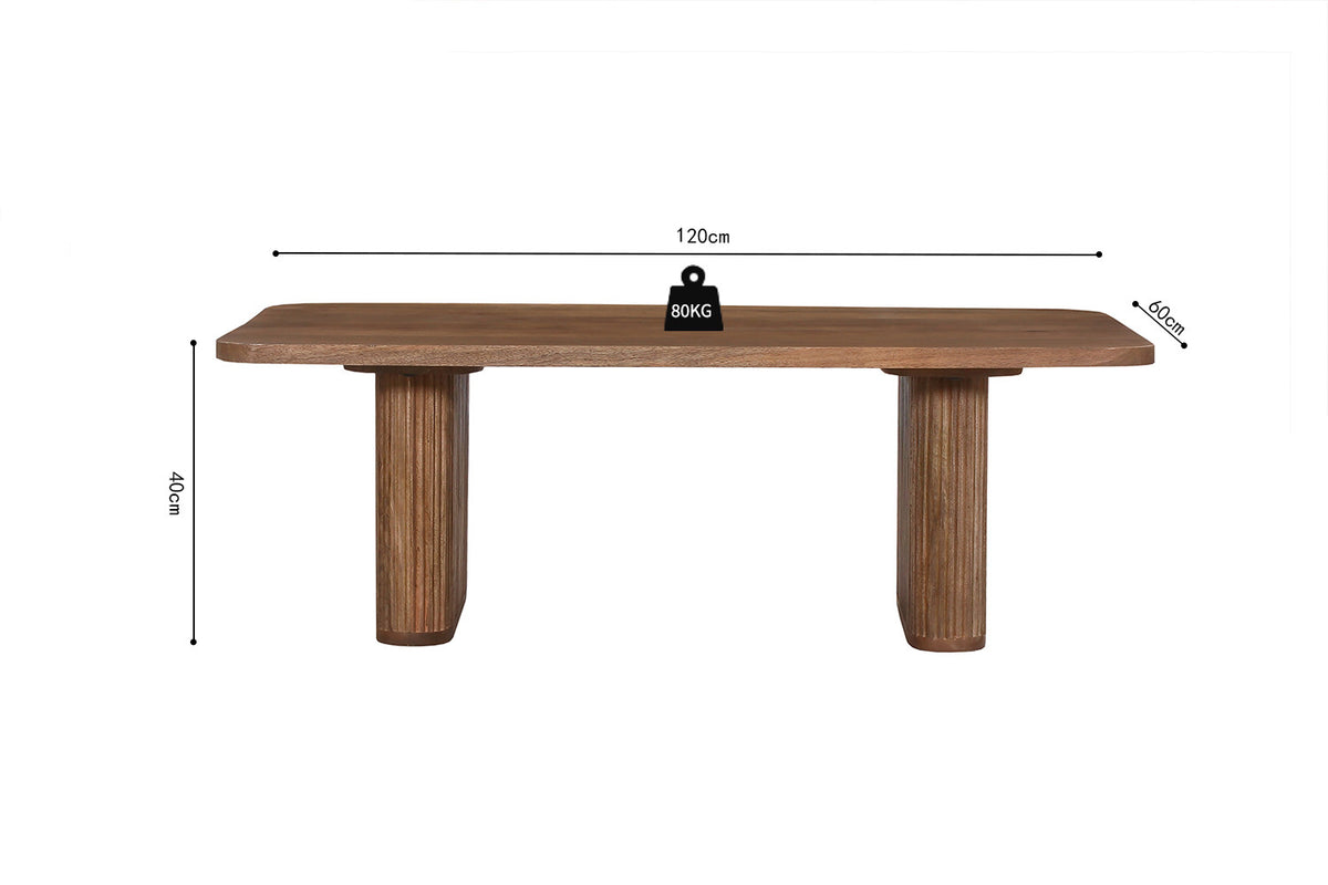 Rousseau - Salontafel Jean Mango hout Lichtbruin - 40x120x60 cm