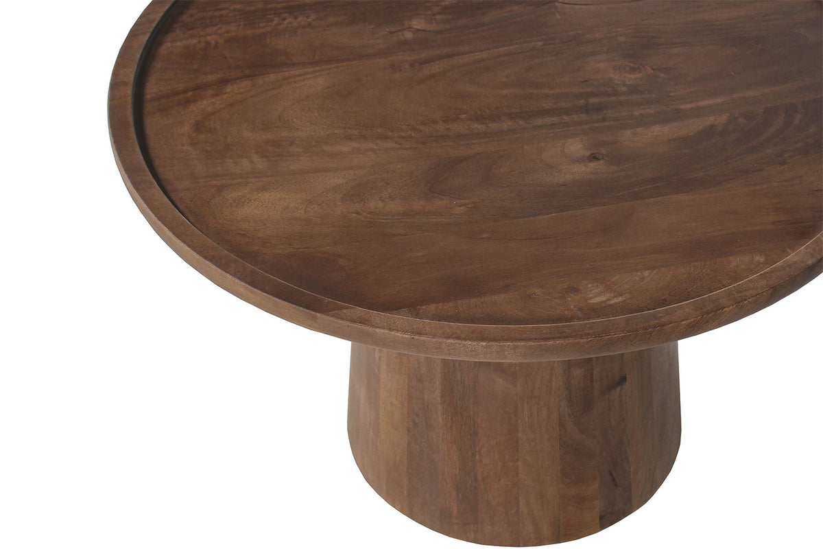 Rousseau - Table basse Jules 65x40 cm Ronde Manguier Marron clair - 40x65x65 cm