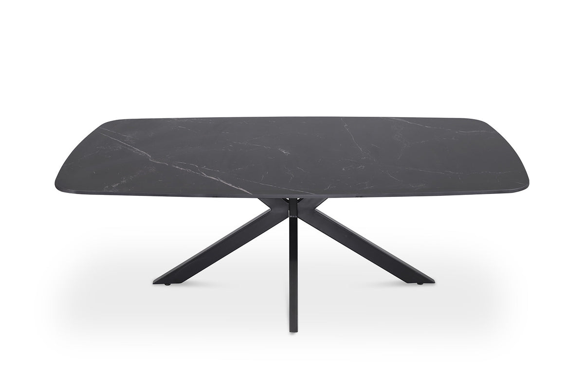 Rousseau - Salontafel Apollo 130 cm Deens Ovaal Steen Zwart - 45x130x70cm