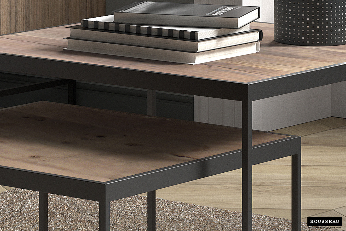 Rousseau - Table basse Quinn 2 pièces en manguier - 45x65x65cm
