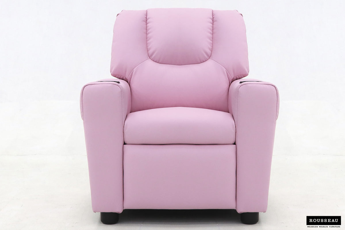 Rousseau - Mini-Relax Rene - manueel verstelbaar PU Roze - 65x97x42 cm