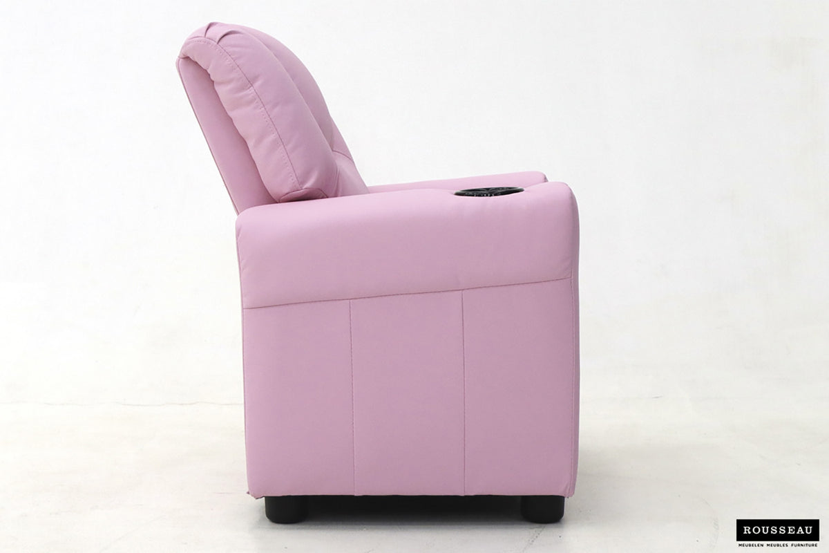 Rousseau - Mini-Relax Rene - manueel verstelbaar PU Roze - 65x97x42 cm