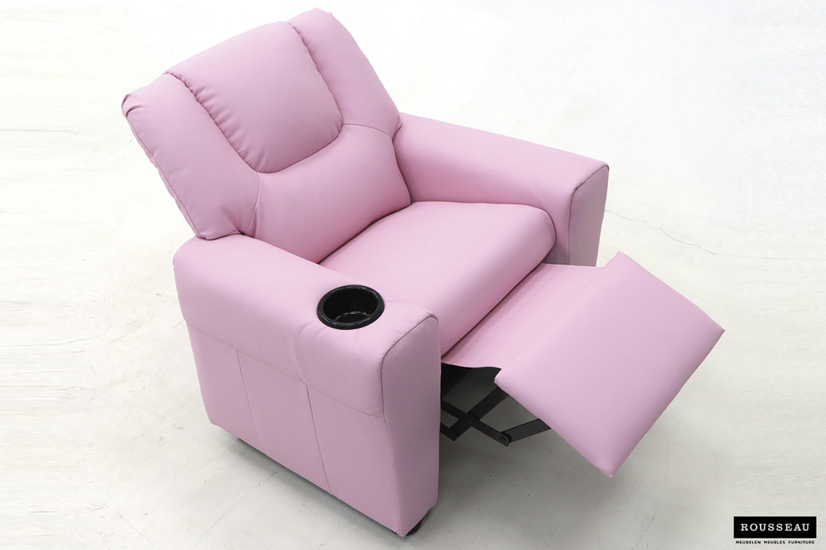 Rousseau - Mini-Relax Rene - manueel verstelbaar PU Roze - 65x97x42 cm