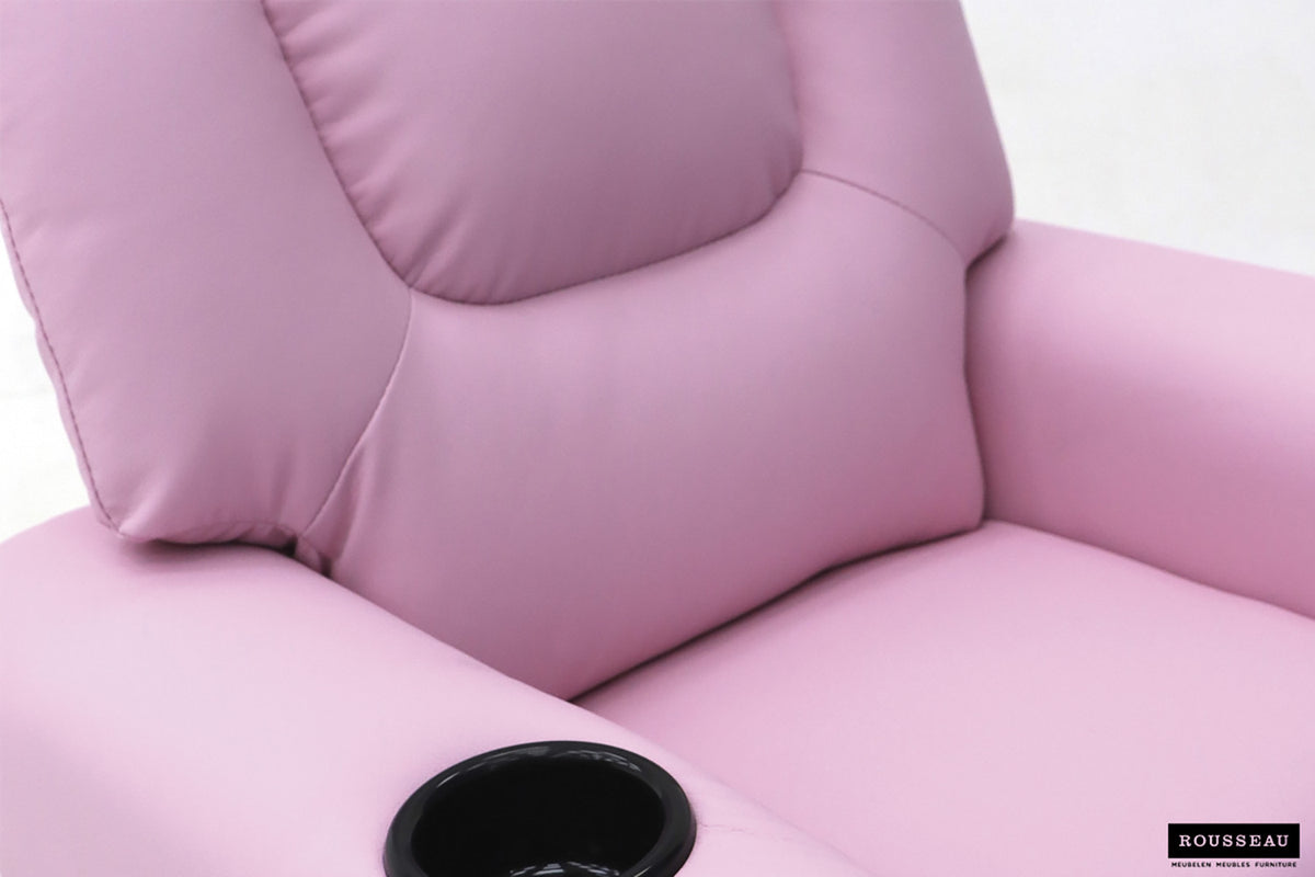 Rousseau - Mini-Relax Rene - manueel verstelbaar PU Roze - 65x97x42 cm
