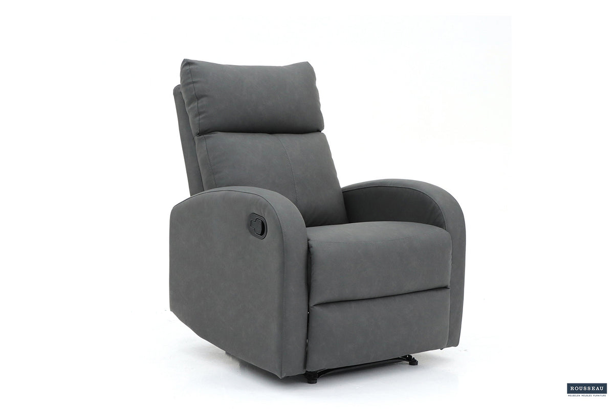 Rousseau - Relax France manueel verstelbaar PU Zwart - 105x78x90 cm