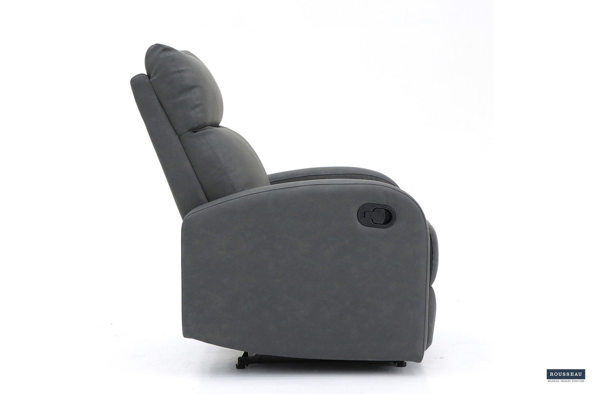 Rousseau - Relax France manueel verstelbaar PU Zwart - 105x78x90 cm