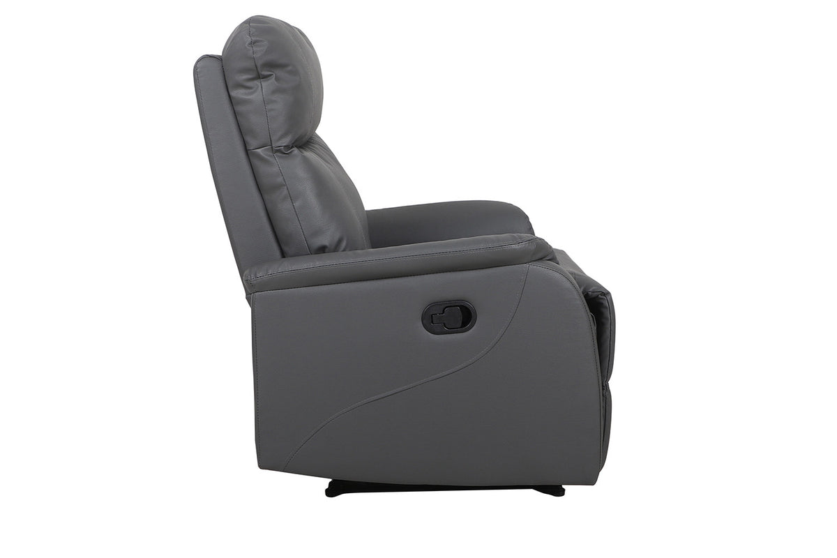 Rousseau - Relax Tokio manueel verstelbaar PU Grijs - 160x76x90 cm