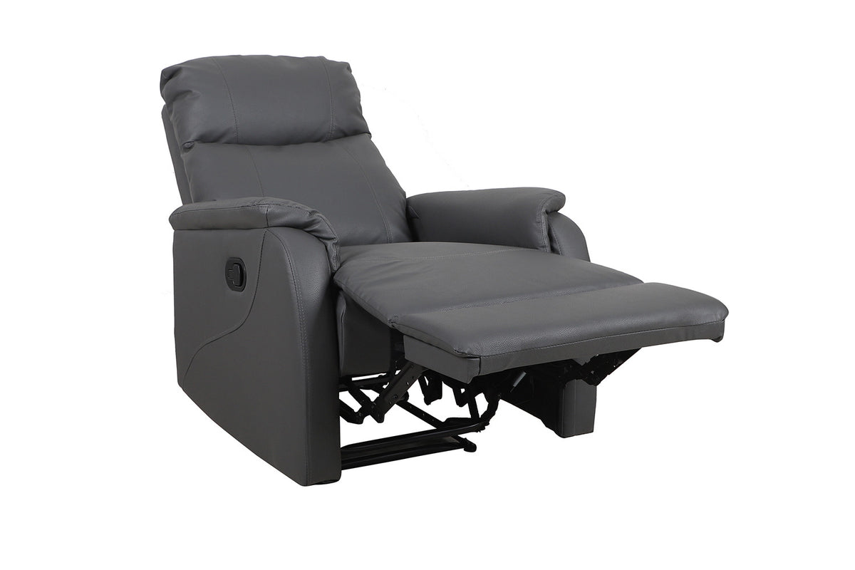 Rousseau - Relax Tokio manueel verstelbaar PU Grijs - 160x76x90 cm