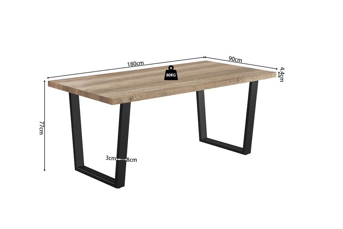 Rousseau - Table Armin 180 cm Décor Manguier - 75x180x90cm