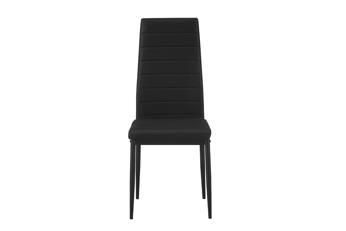 Rousseau - Lot de 4 chaises Cato/Kenzo - PU Noir - 96x41x48 cm
