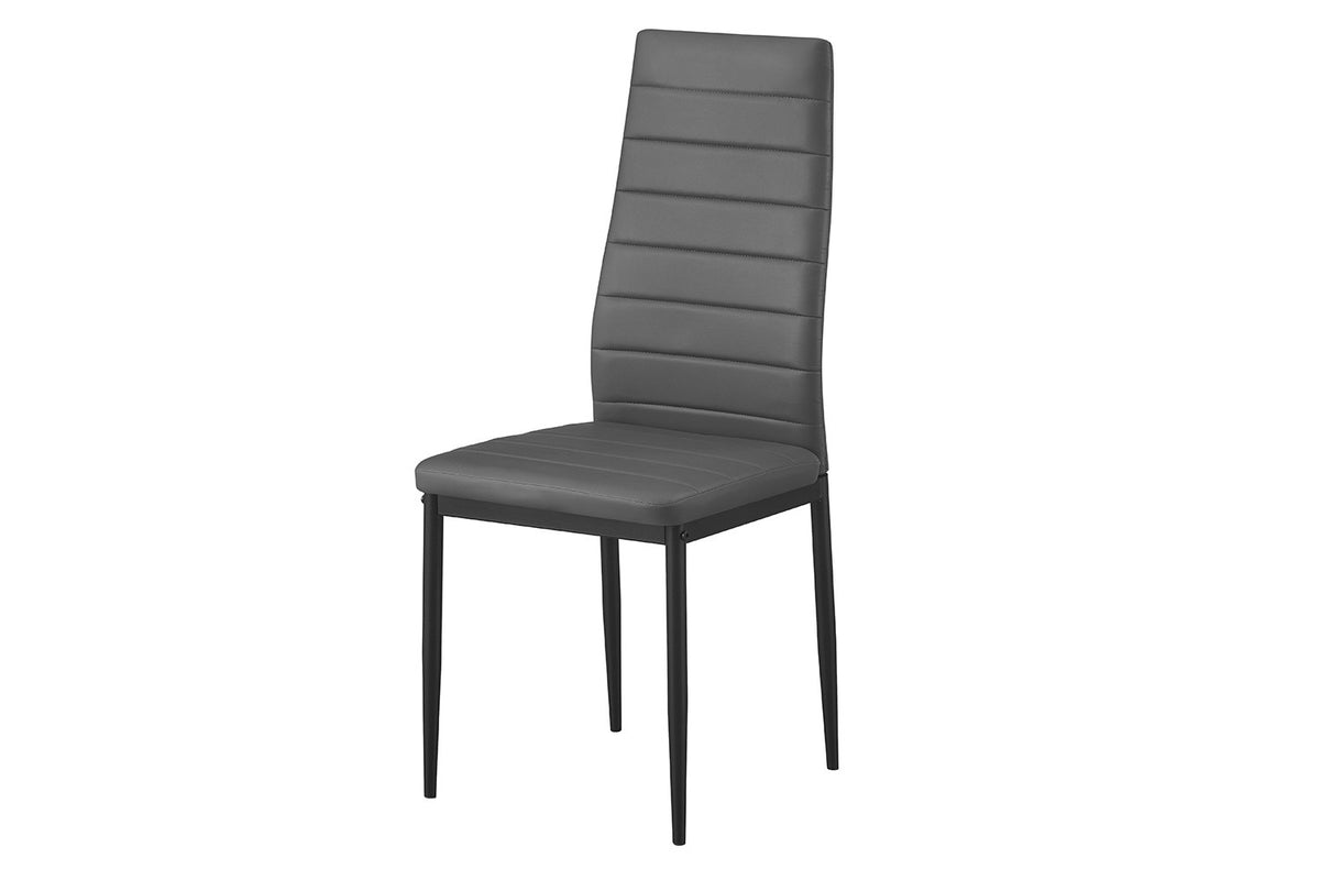 Rousseau - Set van 4 stoelen Cato/Kenzo - PU Grijs - 96x41x48 cm