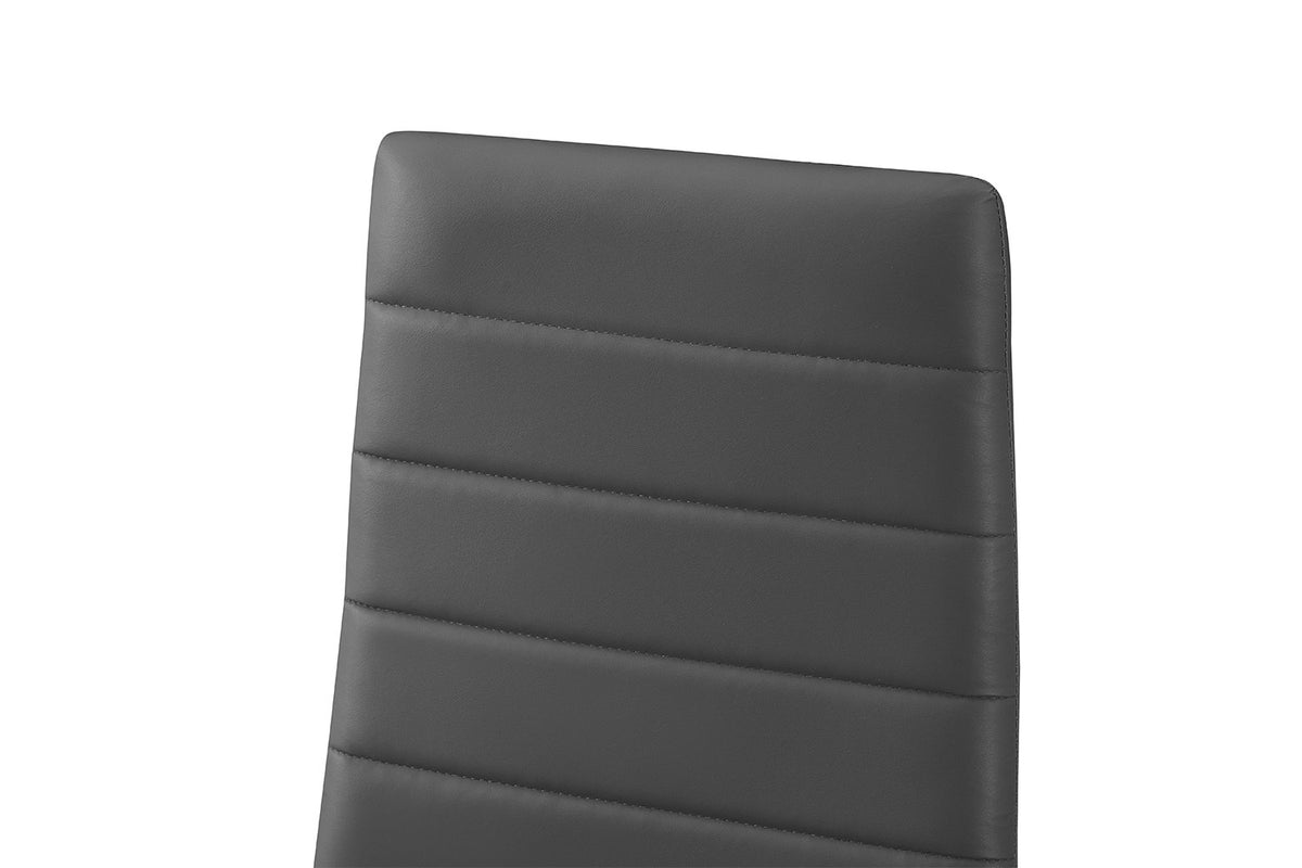 Rousseau - Set van 4 stoelen Cato/Kenzo - PU Grijs - 96x41x48 cm