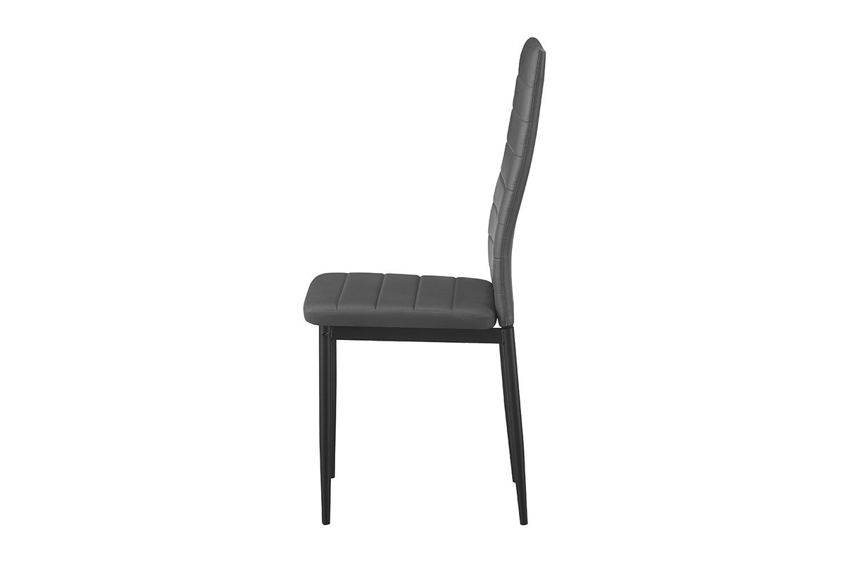 Rousseau - Set van 4 stoelen Cato/Kenzo - PU Grijs - 96x41x48 cm