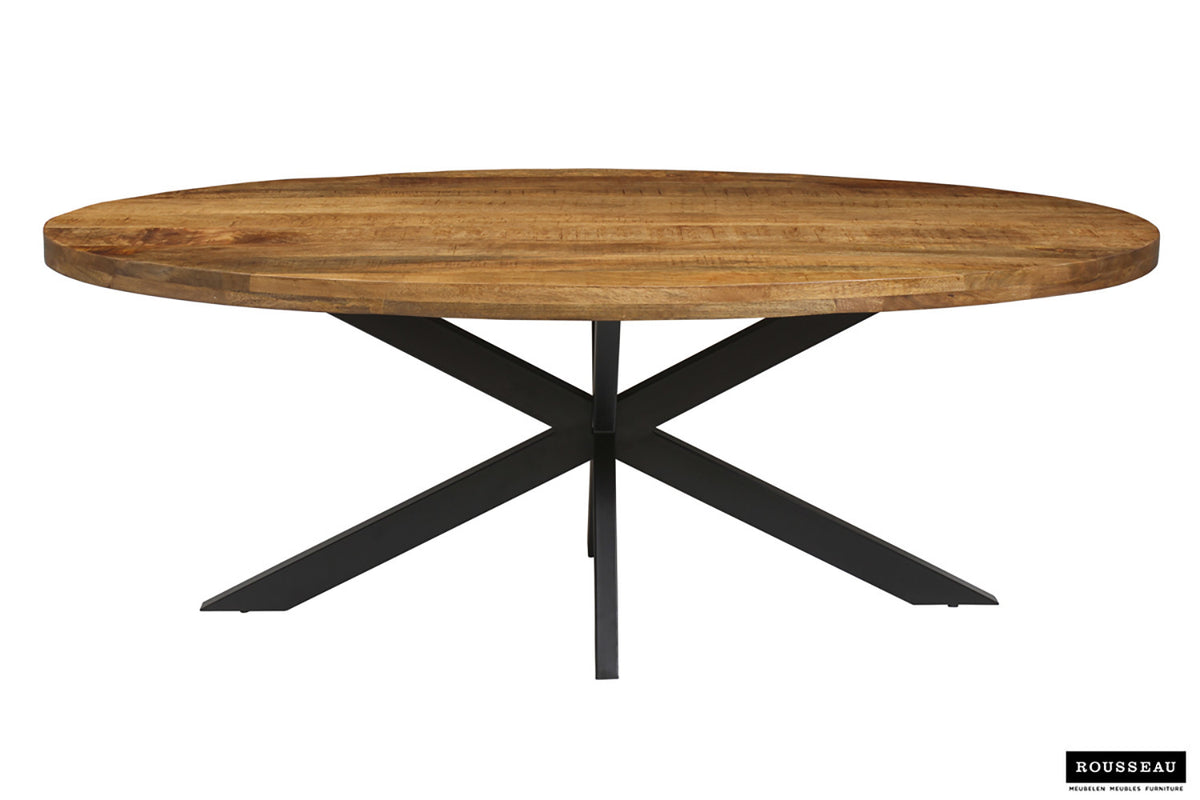 Rousseau - Tafel Alexa 200 cm Ovaal Mango hout - 76x200x100cm