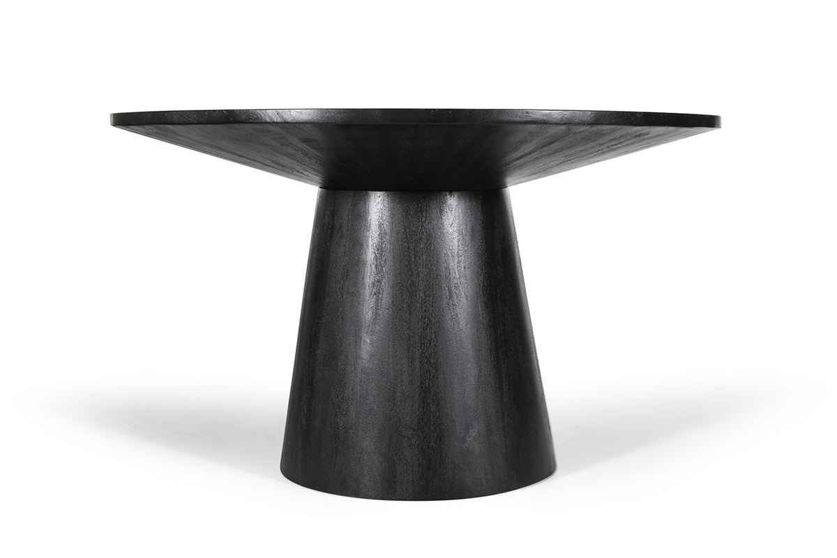 Rousseau - Tafel Tommy 130 cm Rond Mango hout Zwart - 77x130x100cm