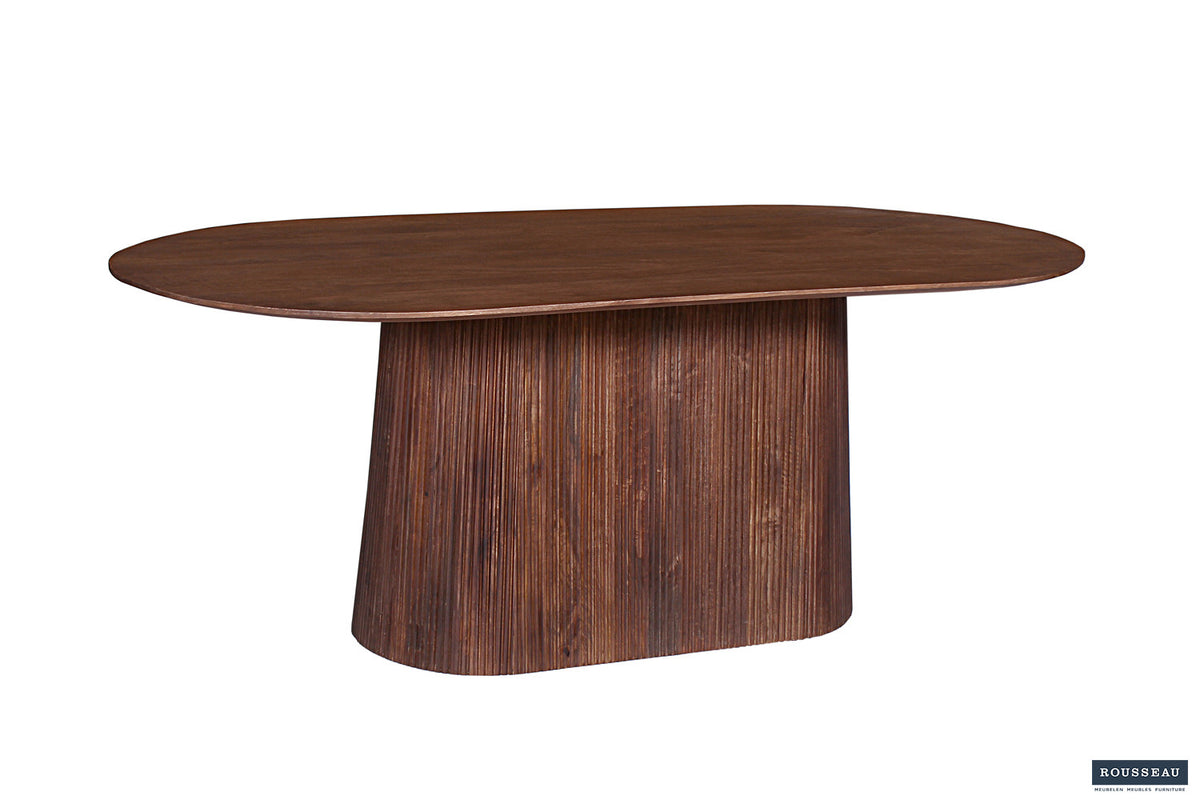 Rousseau - Table Miguel 200 cm Ovale Manguier Marron clair - 76x200x100 cm