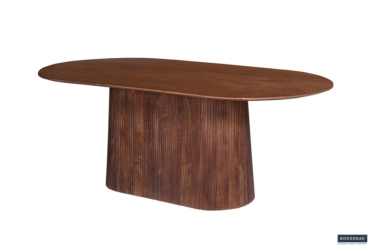 Rousseau - Table Miguel 200 cm Ovale Manguier Marron clair - 76x200x100 cm