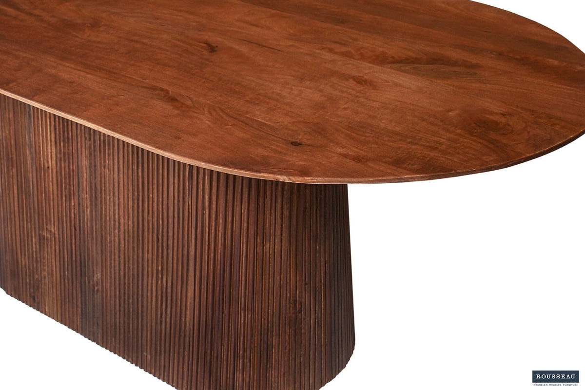 Rousseau - Table Miguel 200 cm Ovale Manguier Marron clair - 76x200x100 cm