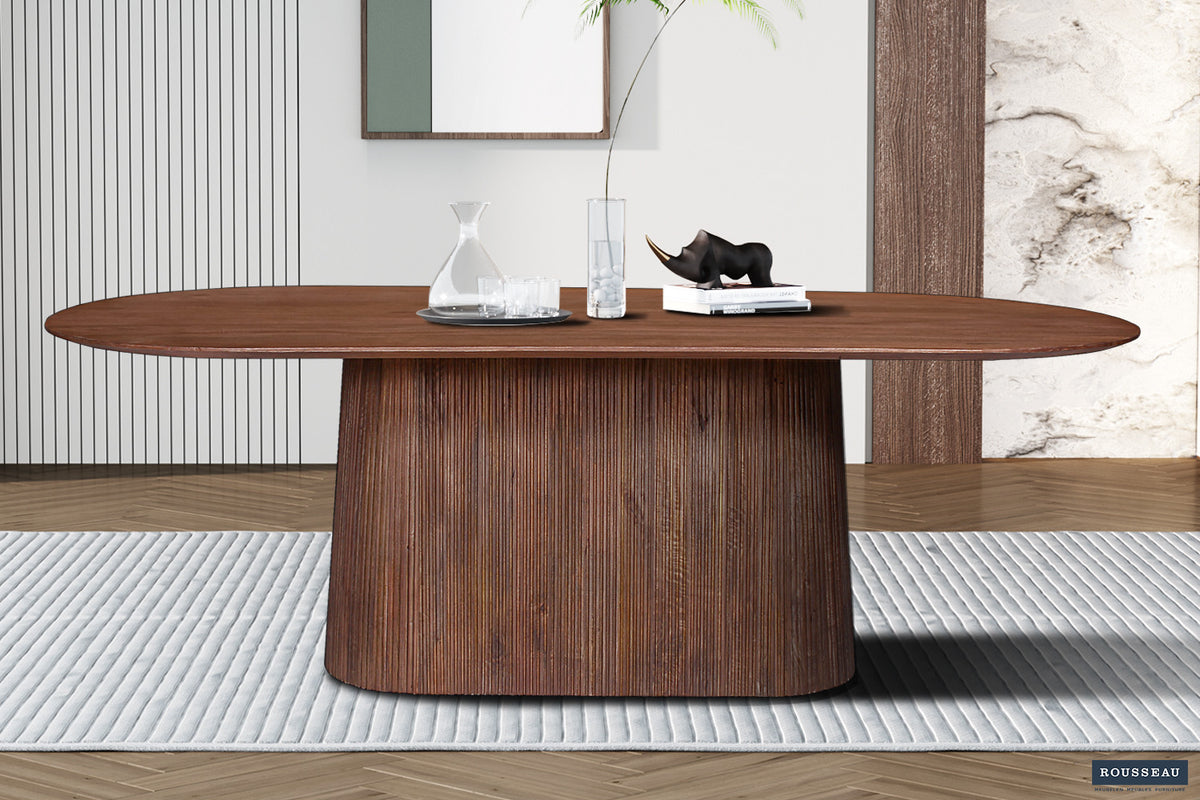Rousseau - Tafel Miguel 230 cm Ovaal Mango hout Lichtbruin - 76x230x110 cm