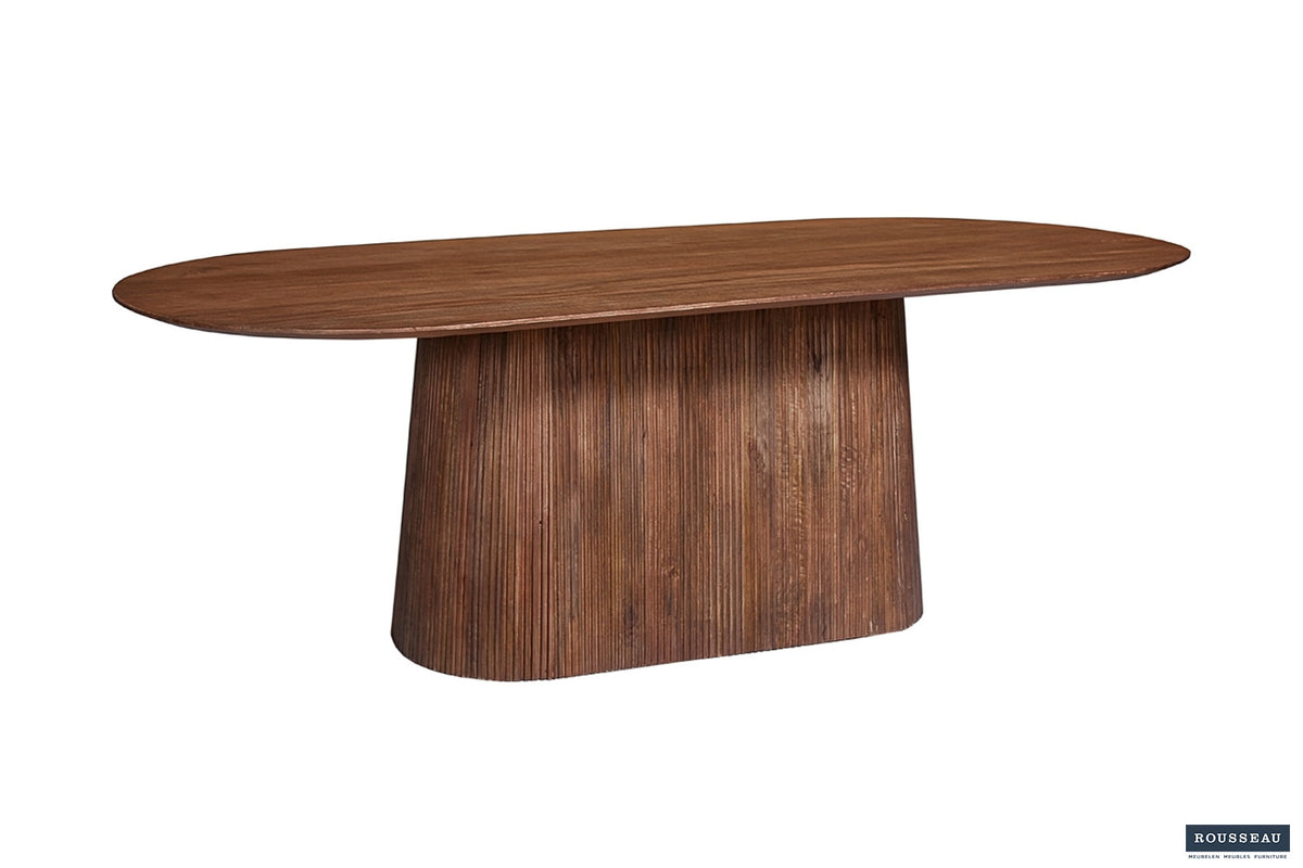 Rousseau - Table Miguel 230 cm Ovale Manguier Marron clair - 76x230x110 cm