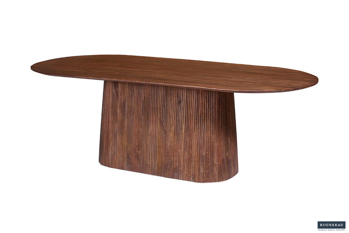 Rousseau - Table Miguel 230 cm Ovale Manguier Marron clair - 76x230x110 cm