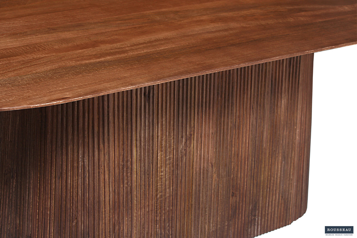 Rousseau - Table Miguel 230 cm Ovale Manguier Marron clair - 76x230x110 cm