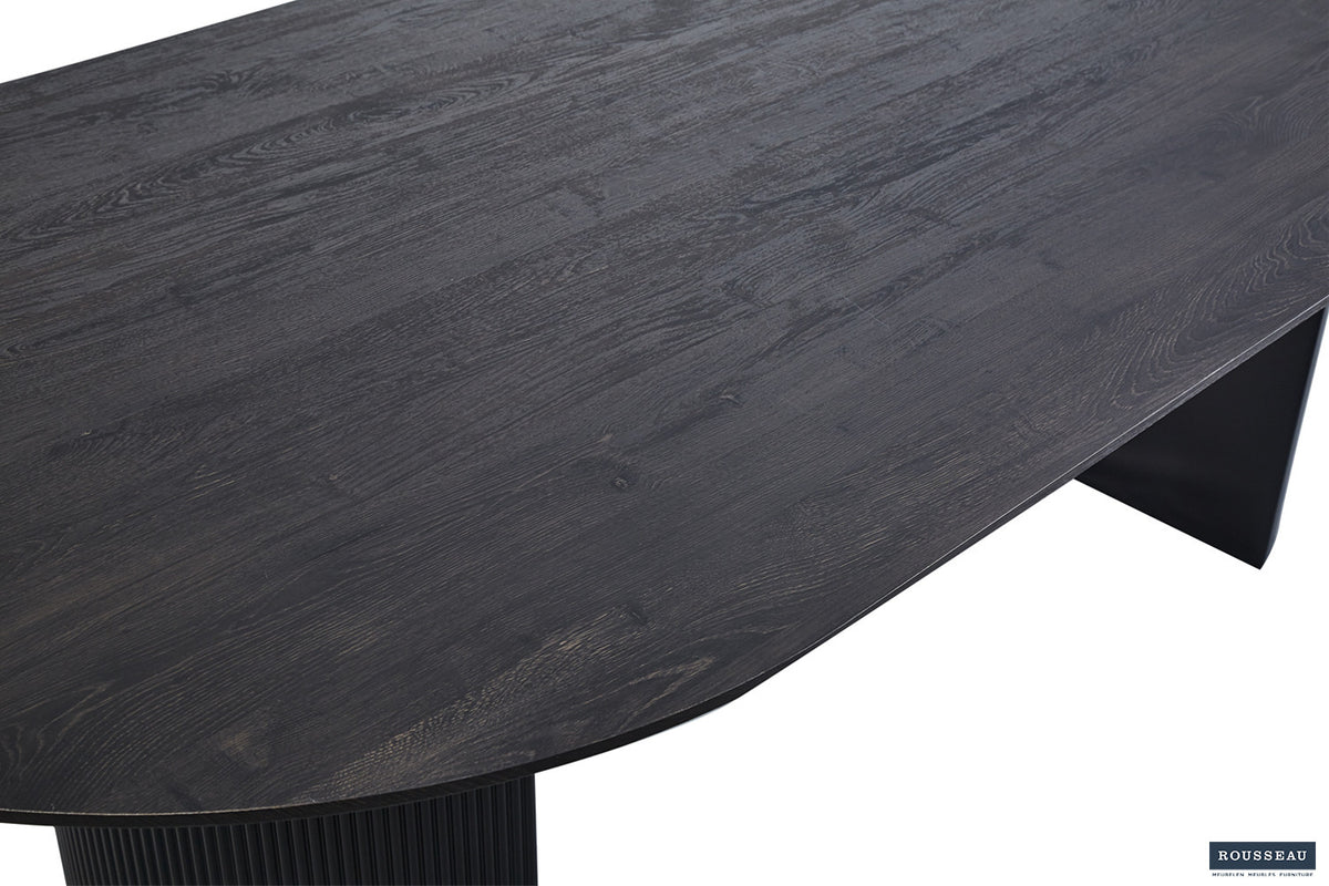 Rousseau - Tafel Lagos 220 cm Ovaal Decor Donkerbruin - 76x220x110 cm