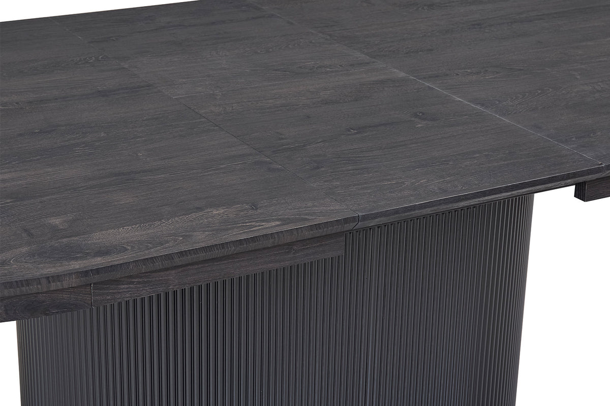 Rousseau - Uitschuifbare tafel Lagos 180-220 cm Ovaal Decor Donkerbruin - 75x220x110 cm