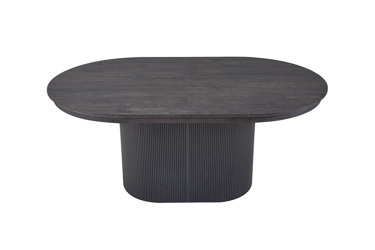 Rousseau - Uitschuifbare tafel Lagos 180-220 cm Ovaal Decor Donkerbruin - 75x220x110 cm